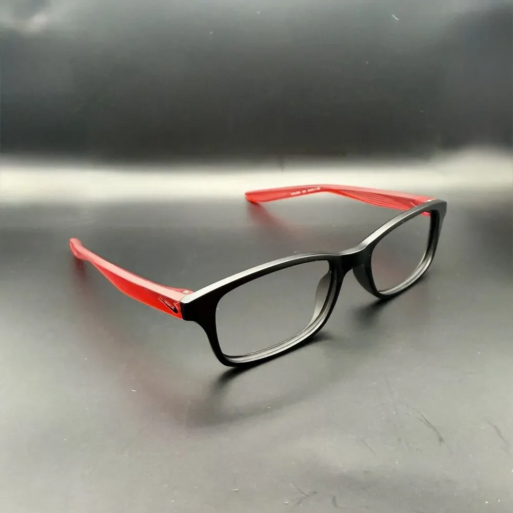 Nike 5005 006 Rectangular Full Rim Eyeglasses Frames Black 49-16 130Plastic Kids